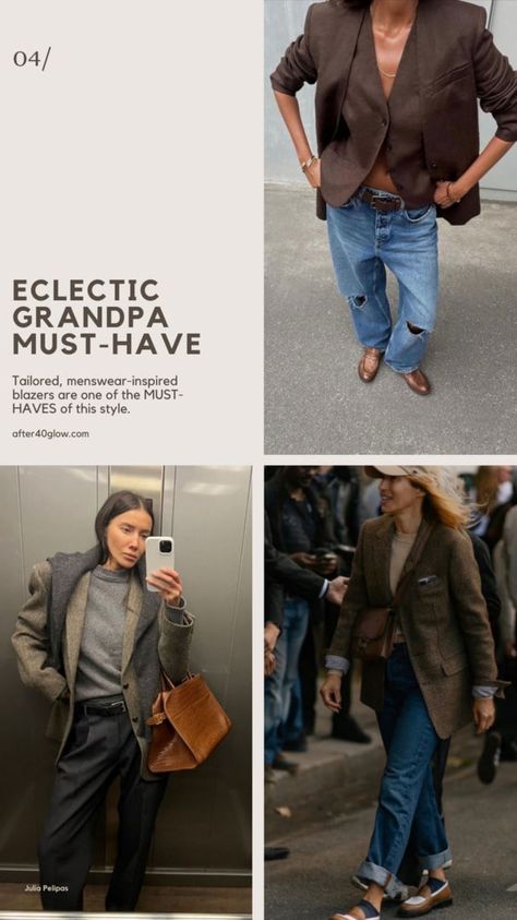 How to Rock “Eclectic Grandpa” Style After 40 (Yes, Really!) – After 40 Glow Grandpa Aesthetic, Grandpa Fashion, Eclectic Grandpa, Grandpa Style, Worker Jacket, Elegant Pant, 2024 Fashion Trends, Gather Round, Vintage Band Tees