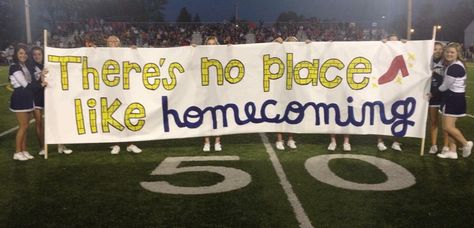 Homecoming with a Wizard of Oz theme! Wizard Of Oz Hoco Proposals, No Place Like Homecoming Theme, Wizard Of Oz Spirit Week, Homecoming Student Section Signs, Pep Club Themes, Homecoming Game Posters, Once Upon A Homecoming Theme, Homecoming Run Through Signs, Homecoming Football Banner Ideas