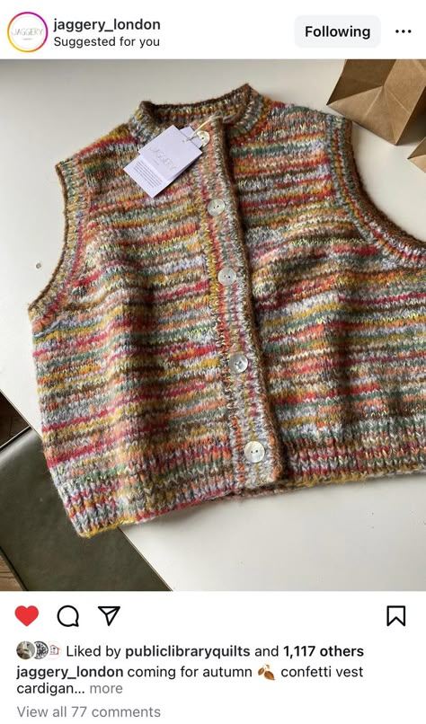 Trendy Knitted Vest, Trendy Knitted Winter Vest, Winter Chunky Knit Sleeveless Vest, Crochet Knit Sleeveless Sweater Vest, Knit Vest Handmade, Knitting Patterns Free Sweater, Crochet Vest, How To Purl Knit, Diy Crochet Projects