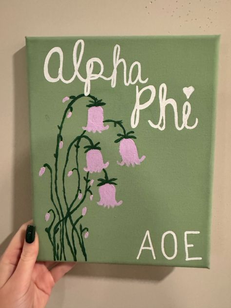 Painted Sorority Letters Wooden, Sorority Painting Canvases, Big Little Paintings, Sorority Canvas Ideas, Alpha Phi Canvas, Sorority Letters Painted, Sorority Canvases, Little Paintings, Sorority Letters