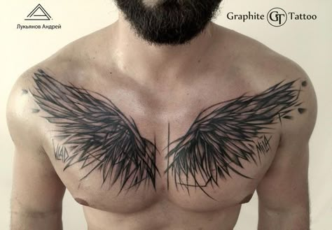 Chest Tattoo Wings, Alas Tattoo, Wing Tattoo Men, Small Chest Tattoos, Wings Black, Ring Finger Tattoos, Wing Tattoo Designs, Cool Chest Tattoos, Wing Tattoo