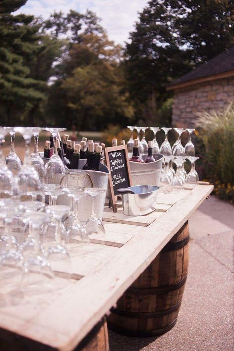 We had a self serve wine bar Wine And Beer Wedding, Wine Bar For Wedding Receptions, Self Serve Drinks Wedding, Wine Bar Ideas Wedding, Small Bar Wedding, Wine Bar Wedding Self Serve, Self Pour Wine Bar, Self Serve Wine Bar Ideas, Serving Wine At Wedding