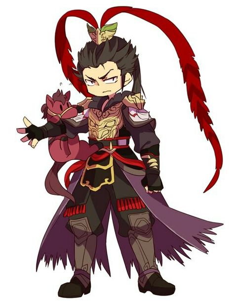 Chibi Lu Bu - Dynasty Warriord Kingdom Character Design, Zhang He, Moonlight Kingdom, Diao Chan, Dynasty Warriors Characters, Sengoku Musou, Three Kingdom, Lu Bu, Warriors Orochi