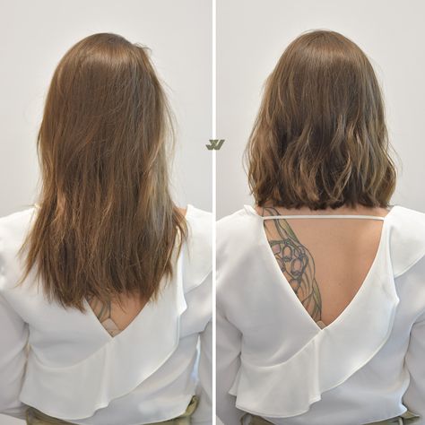 Long Bob Back View, Bob Vs Long Hair, Long Bob Back, Bob Back View, Long Bob Cut, Long Bob Cuts, Before And After Haircut, Hair Portfolio, Hair Haircut