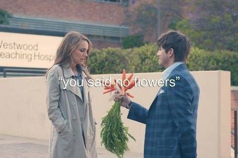 You said no flowers... Adorably funny scene from the movie "No Strings Attached" #meme #flowers Two And Half Men, The Wombats, Reasons Why I Love You, Movies Quotes, I Love Cinema, Ashton Kutcher, Why I Love You, No Strings Attached, My Funny Valentine