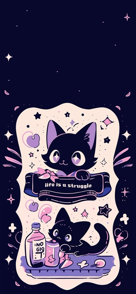 1/2 Lockscreen Black Cat Lockscreen, Purple Lock Screen, Aesthetic Lockscreens Iphone Wallpapers, Kawaii Wallpaper Iphone, Purple Lockscreen, Black Lockscreen, Chat Wallpaper, Wallpaper Hippie, Wallpaper Whatsapp