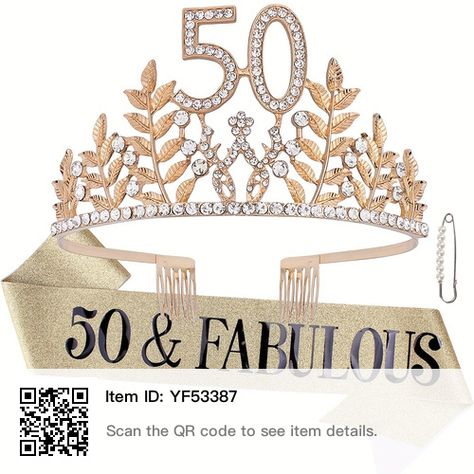 50th Birthday Sash, 30th Birthday Sash, 50th Birthday Gifts For Women, 50 Fabulous Birthday, Happy 50th Anniversary, 50th Birthday Gifts For Woman, 30th Birthday Decorations, 50th Birthday Decorations, Birthday Tiara