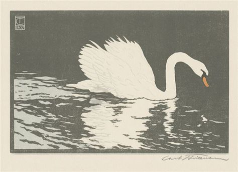 Swan Pictures, Swans Art, Bath Art, Watercolor Pictures, White Swan, Japanese Woodblock Printing, Woodblock Print, Linocut Prints, Large Art