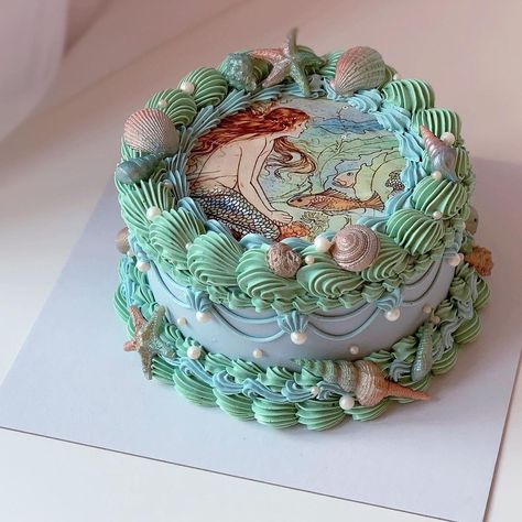 Cupcakes Decorados, Pretty Dessert, Cute Baking, Mermaid Cakes, Pretty Birthday Cakes, Cute Birthday Cakes, Just Cakes, Gorgeous Cakes, Cute Desserts