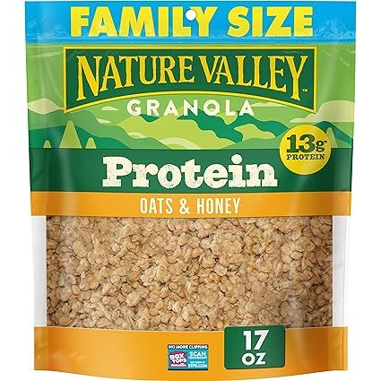 Amazon.com : Nature Valley Protein Granola, Oats and Honey, Family Size, Resealable Bag, 17 OZ : Everything Else Granola Oats, Nature Valley Granola, Protein Granola, Nature Valley, Oats And Honey, Granola, Oats, Vitamins, Honey