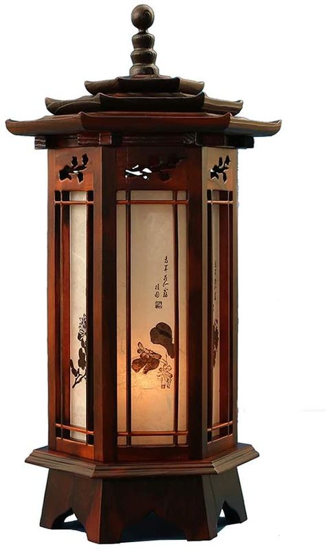 Japanese Lamp, Japanese Lamps, Japanese Home Design, Wood Lamp Shade, Wood Table Lamp, Wood Lantern, Wood Lamp, Bedroom Accent, Lantern Lamp