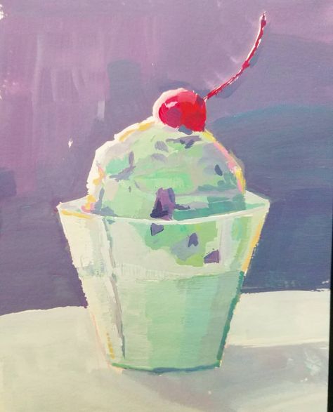 Painting Ice Cream, Ice Cream Painting, Ice Cream Sunday, Paintings Colorful, Study Drawing, Color Study, Coloring Art, Colorful Artwork, Ap Art