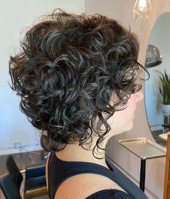 Short-to-Medium Curly Brunette Shag Short Curly Shag Haircut With Bangs, Short Curly Shag Hairstyles, Brunette Shag, Mens Short Curly Hairstyles, Curly Brunette, Short Wavy Hairstyles, Curly Shag Haircut, Short Wavy Haircuts, Bob Haircut Curly