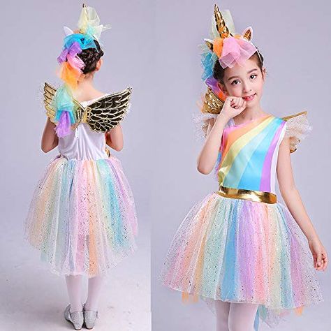 Unicorn Fancy Dress, Girls Cheshire Cat Costume, Fairy Fancy Dress, Girl Unicorn Costume, Rainbow Costumes, Rainbow Unicorn Party, Girls Fancy Dress, Everyday Cosplay, Fancy Dress Outfits