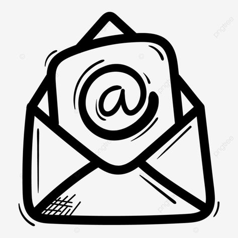 black email icon in doodle hand drawn style vector black e-mail icon png Black Email Icon, Email Clipart, E Mail Icon, Email Icon, Mail Icon, Clipart Black And White, Vector Illustrations, Vector File, E Mail