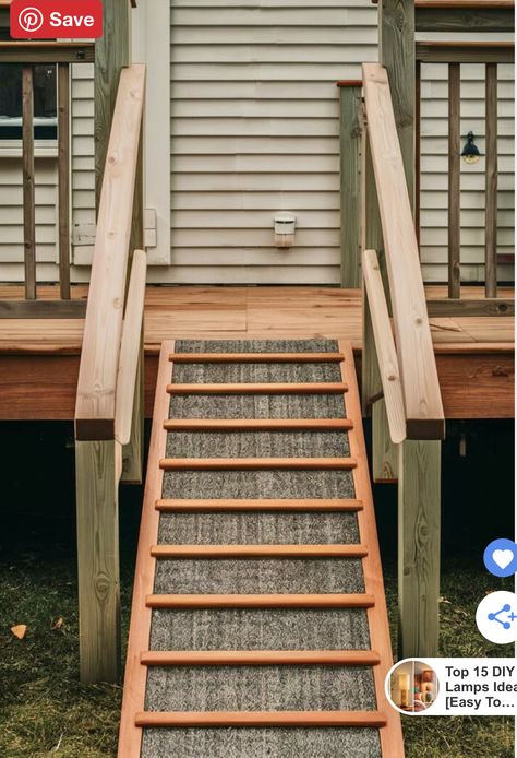 Diy Dog Wheelchair How To Build, Diy Dog Ramp For Stairs, Dog Stairs Diy, Dog Ramp For Stairs, Diy Dog Ramp, Dog Ramp Diy, Diy Dog Wheelchair, Ramp Ideas, Outside Steps