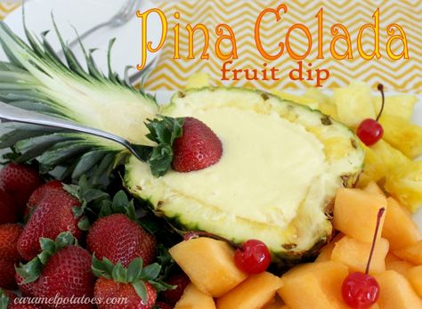 1-(8oz) can crushed pineapple packed in juice, undrained, 1-(3.5oz) pkg INSTANT coconut pudding, 1/2c milk, 1/2c sour cream  Directions- Mix all ingredients in your blender or food processor for 30 seconds or until well combined. Refrigerate 3-4 hours or overnight to set up and blend flavors. Serve with fresh fruit {pound cake is good also}.  Makes approximately 2-1/4c. Dips Sweet, Coconut Pudding, Sweet Dips, Dessert Dips, Fruit Dip, Köstliche Desserts, Fruit Tray, Appetizer Dips, Fruit Desserts