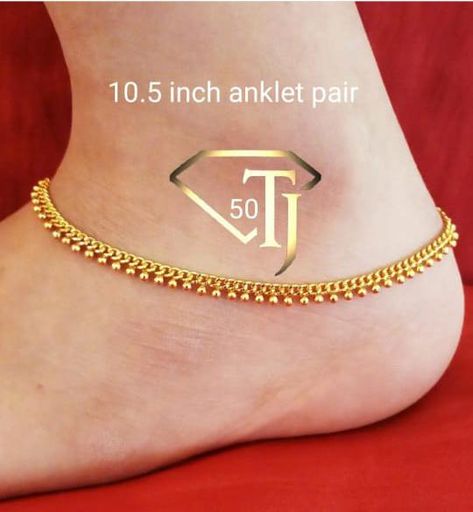 Gold Pattilu Designs, Gold Leg Chain Design, Padhasaram Gold, Payal Gold Design, Gold Anklet Designs Kerala, Anklets Gold Designs, Gold Payal Design Simple, Payal Designs Gold, Gold Payal Design