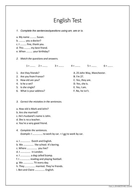 Beginner English Test warmer, fille…: English ESL worksheets pdf & doc English Beginner Worksheets, English Test For Beginners, Esl Teaching Elementary, Esl Worksheets For Beginners, Easy Grammar, Play Printables, Dramatic Play Printables, Elementary Worksheets, Test For Kids