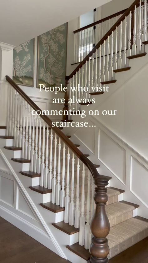 Save this! During our build, it was a constant battle of form vs function with my husband. As an engineer, HOW things were built was more… | Instagram Classic Staircase, Grandma To Be, House Staircase, Building Stairs, Entry Stairs, Interior Staircase, Stairway Design, An Engineer, Commercial Building