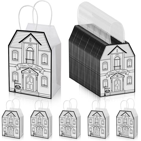 PRICES MAY VARY. Package List: with 50 house shaped paper gift bags with handles included in one package, they are great for those who need to package multiple gifts at once, especially beneficial for real estate agents who may have several clients that need housewarming gifts; Also, you can share them with your friends and partners House Shaped Design: the unique shape of the house paper gift bags with handles bulk is eye catching and memorable, simulate the front and back of the house, and pri Book Exchange Party, Casino Birthday Party, Real Estate Fun, Casino Birthday, Real Estate Agent Gift, Real Estate Gifts, House Supplies, Paper Gift Bags, House Gifts