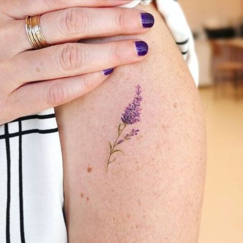 Simple Lilac Tattoo Black And White, Hydrangea Tattoo, Ankle Tattoo Ideas, Water Lily Tattoos, Lilac Tattoo, Purple Tattoos, Tattoo For Boyfriend, Flower Tattoo Meanings, Ankle Tattoos