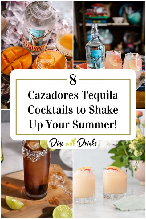 Collage of 4 cazadores tequila cocktails. Tequila Cocktail Recipes, Easy To Make Cocktails, Tequila Cocktail, Bar Setup, Tequila Cocktails, Bar Set Up, Cocktail Bar, Mixology, Spice Up