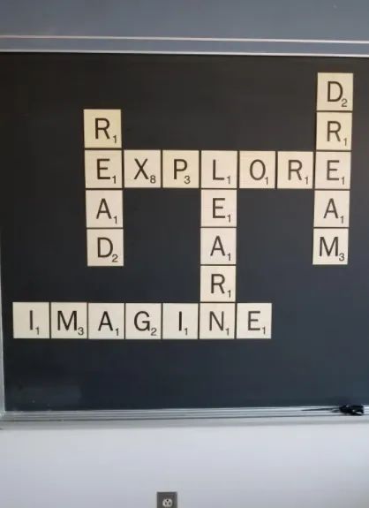 Scrabble themed Bulletin Boards | Nyla's Crafty Teaching Wall Of Fame Bulletin Board, Scrabble Bulletin Board, Interactive Bulletin Boards Elementary, Ar Bulletin Boards, Themed Bulletin Boards, Bulletin Ideas, Interactive Bulletin Boards, Scrabble Words, Interactive Bulletin Board