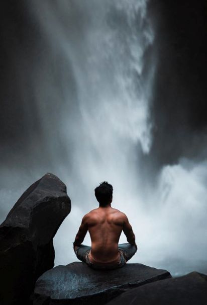 Male Photoshoot, River Waterfall, Photo Yoga, Meditation Photos, Waterfall Pictures, Waterfall Photo, Yoga Aesthetic, Chakra Art, Hiking Pictures