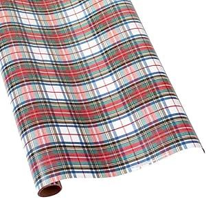 Caspari Dress Stewart Tartan Reversible Gift Wrapping Paper in White - 30 in. x 8 ft. Roll Plaid Wrapping Paper, Roll Dress, Black Wrapping Paper, Christmas Gift Wrapping Paper, Stewart Tartan, Tartan Design, Under The Tree, Christmas Store, Gift Table