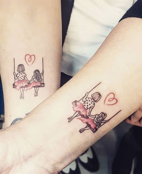 Mum And Daughter Tattoo, Mommy Daughter Tattoos, Mom And Daughter Tattoos, Mom Daughter Tattoos, Mother Tattoos, Daughter Tattoos, Tatuaje A Color, Mother Daughter Tattoos, Matching Tattoo