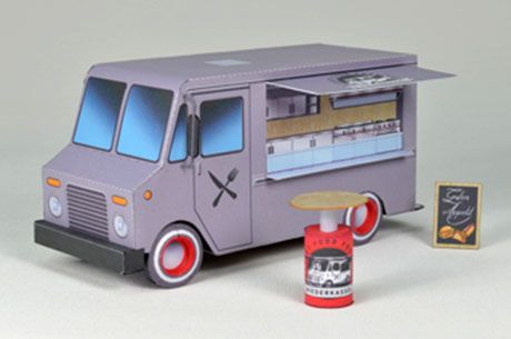 Paperized: Street Food Truck Papercraft Food Truck Party, Paperized Crafts, Bible Food, Truck Crafts, Truck Diy, Kids Homework, Taco Truck, Homemade Christmas Decorations, Korean Street Food