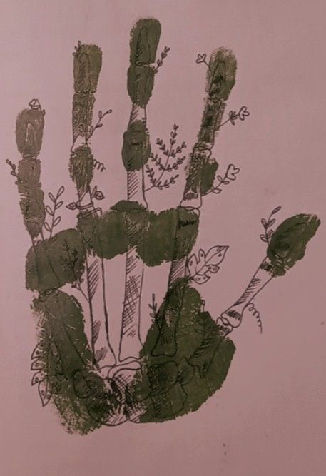 Bones And Plants Aesthetic, Hand With Flowers Drawing, Bones And Plants, Bones And Flowers, Palm Painting, Bones And Botany, Bone Drawing, Solar Punk, Dark Mori