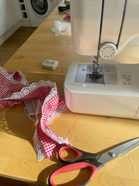 Summer 2024: The Year of Hobbies Aesthetic Sewing Machine, Hand Sewing Aesthetic, Sewing Machine Aesthetic, Grandma Hobbies, Aesthetic Sewing, Printable Crochet Patterns, Pony Aesthetic, Hobby Room Design, Graphic Crochet