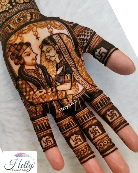 Bridal mehndi Couple Mehandi Designs, Raja Rani Mehandi Design, Side Face Bride Mehendi, Bride Mehendi, Traditional Mehndi Designs, Rajasthani Mehndi, Traditional Mehndi, Elephant Sketch, Bridal Mehandi