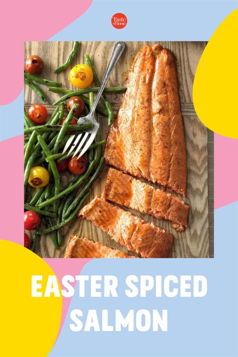 Easter Spiced Salmon Spiced Salmon, Salmon Spices, Seafood Gumbo, Easter Dinner Recipes, Healthy Salmon, Cooking Salmon, Easter Dinner, Taste Of Home, Easter Recipes