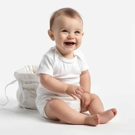 Premium AI Image | A baby sits on the floor and smiles at the camera. Baby Sitting, Toy Design, Graphic Design Background Templates, Design Background, On The Floor, Baby Month By Month, The Floor, Design Inspo