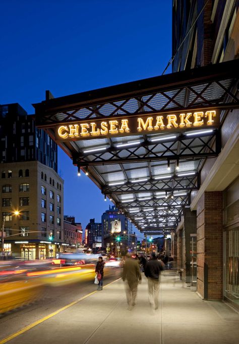 Built in the 1890's, the existing complex of 18 separate buildings now known as Chelsea Market, was once home to a Nabisco manufacturing plant. The Market's ... Chelsea Market Nyc, Pool Hall, East Coast Usa, Hotel Lobby Design, Chelsea Market, Autumn In New York, I Love Nyc, Studios Architecture, Experience Center