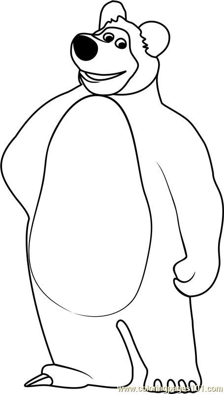 The Bear Coloring Page Masha And The Bear Coloring Pages, Masha And The Bear Printable, Bear Coloring Page, Marsha And The Bear, Bear Printable, Disney Princess Colors, Animals Coloring Pages, Bear Drawing, Bear Coloring Pages