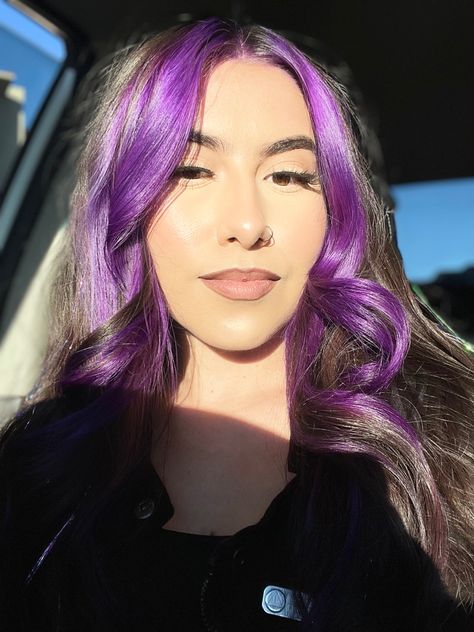 purple hair money piece Purple Money Piece Hair, Purple Money Piece, Purple Money, Money Piece, Purple Hair, Hair Colors, Hair Pieces, Hair Goals, New Hair