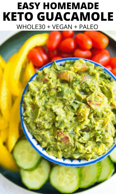 Rotel Guacamole Recipe, Guacamole Recipe Easy Homemade, Keto Guacamole Recipe, Chunky Guacamole Recipe, Paleo Easy, Whole30 Vegan, Homemade Guacamole Recipe, Guacamole Recipe Easy, Chunky Guacamole