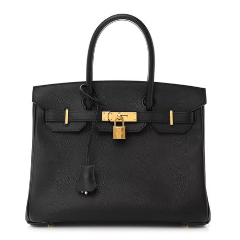 Epsom Birkin 30 Black | FASHIONPHILE (US) Birkin 30 Black, Birkin 30, Birkin 25, Hermes Bags, Hermes Birkin, Leather Interior, Birkin Bag, Leather Top, Hermes Bag Birkin