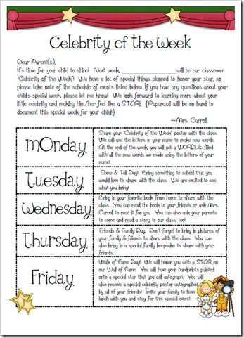 The First Grade Parade: Celebrity of the Week Star Of The Week Ideas Preschool, Vip Student, Star Student Of The Week Ideas, Student Of The Week Kindergarten, Vip Student Of The Week, Star Student Ideas, Star Of The Week Ideas, Star Student, Kindergarten Star Of The Week