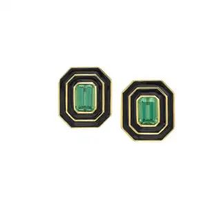 Andrew Glassford Jewelry & Watches - 1stdibs Luxury Black Enamel Fine Jewelry Earrings, Black Luxury Enamel Jewelry, Black Enamel Jewelry For Evening, Luxury Green Enamel Earrings, Formal Black Enamel Earrings, Art Deco Enamel Jewelry For Formal Occasions, Elegant Green Jewelry With Black Enamel, Art Deco Inspired Jewelry, Ear Art