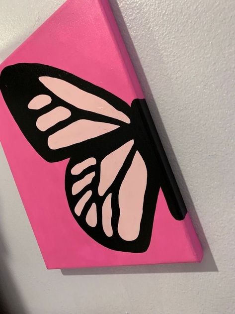 Mini Canvas Art Room Decor, 2 Canvas Paintings That Go Together Easy, Cute Drawings For Room Decor, Painting Ideas Easy Simple With Quote, Pink Butterfly Painting On Canvas, Easy Esthetics Paintings, Painting Ideas Tiny Canvas, Cute Paintings For Room Decor, Set Of Two Canvas Painting Ideas