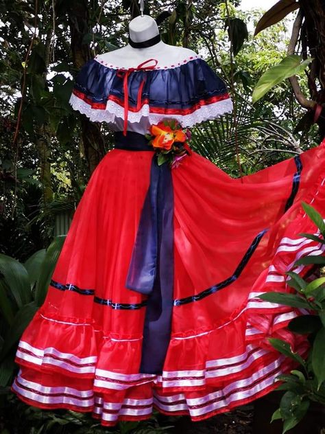 Dominican Republic Traditional Dress, Puerto Rican Traditions, Traditional Puerto Rican Dress, Traditional Puerto Rican Clothing, Puerto Rican Dress, Puerto Rico Dress, Puerto Rico Clothing, Folklorico Dresses, Costa Rican