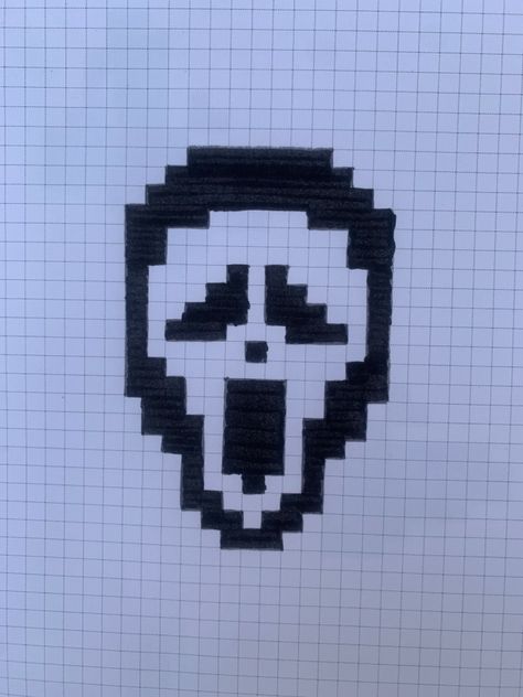 Ghost Face Pixel Art, Ghostface Pixel Art, Scary Pixel Art, Pixel Art Ghost, Ghost Pixel Art, Pixel Ghost, Pixel Art Horror, Late Night Activities, Ct Logo