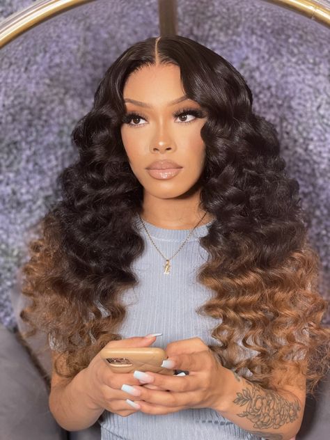 Flexi Rod Curls On Wig, Wigs With Curls, Rod Curls, Flexi Rod Curls, Loose Deep Wave Hair, Deep Wave Hair, Loose Deep Wave, 100 Human Hair Wigs, Hair Ponytail Styles