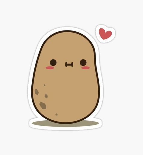 Hi Sticker, Potato Sticker, Cute Potato, Preppy Stickers, Homemade Stickers, Cute Laptop Stickers, Tumblr Stickers, A Potato, Cute Kawaii Drawings