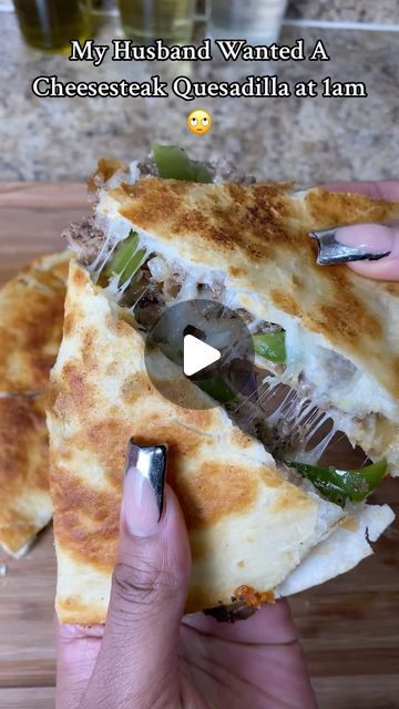 RD Eats🇻🇮 on Instagram: "Cheesesteak Quesadilla for my husband 🙄🫶🏽🧀 #reelsinstagram #reelitfeelit #reelsvideo #reels #reeloftheday #yummy #foodie #quesadillas #cheese" Cheesesteak Quesadilla, December 8, Quesadillas, My Husband, Beef Recipes, Cooking Recipes, Cheese, On Instagram, Instagram